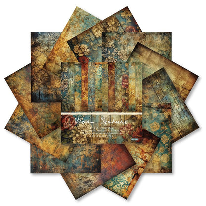 24PCS 6" Worn Texture Scrapbook Paper & Cardstock
