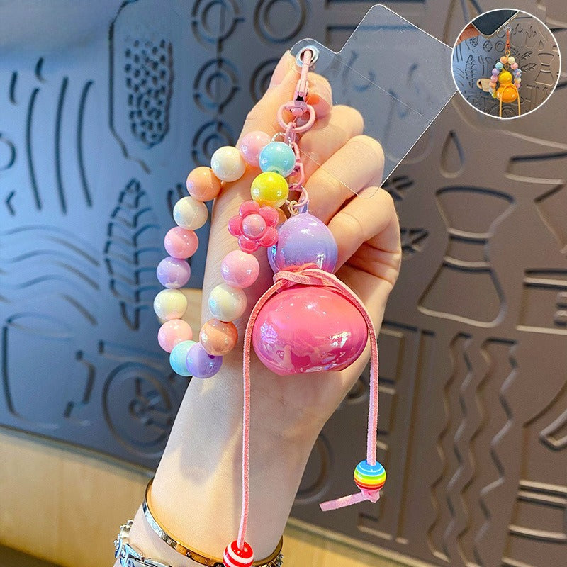 Creative Colorful Beaded Gourd Keychain