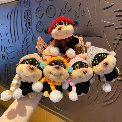 Funny Plush Bee Dog Keychain