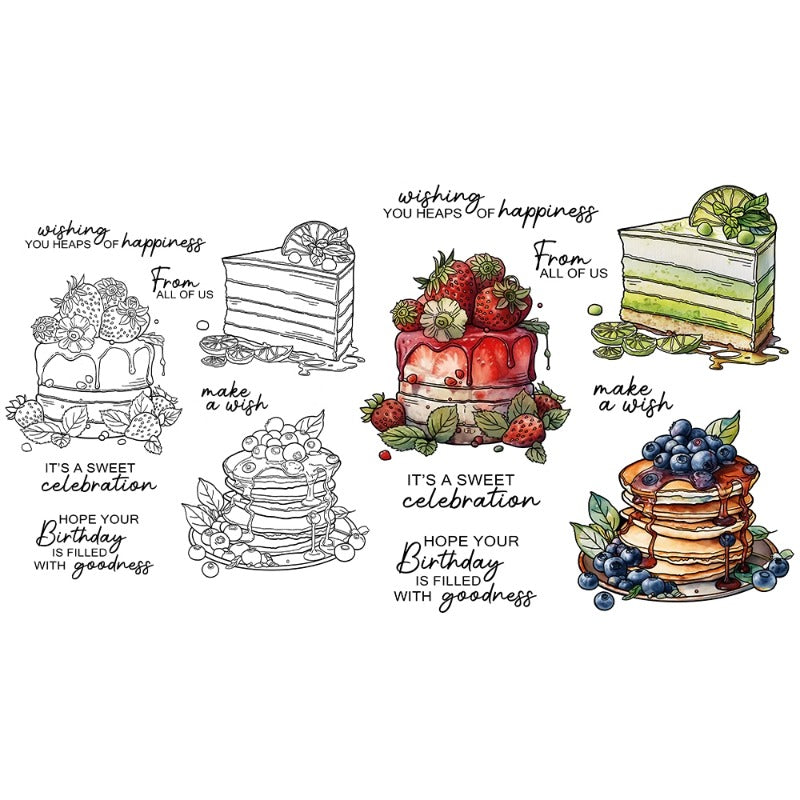 Sweet Birthday Cake Dies & Stamps Set