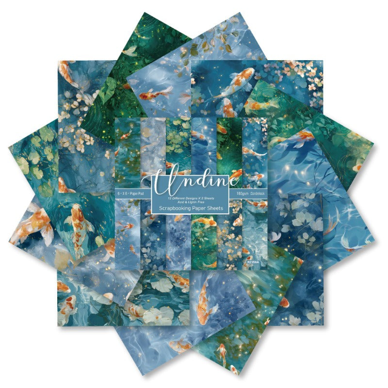 24PCS 6" Undine Scrapbook Paper & Cardstock