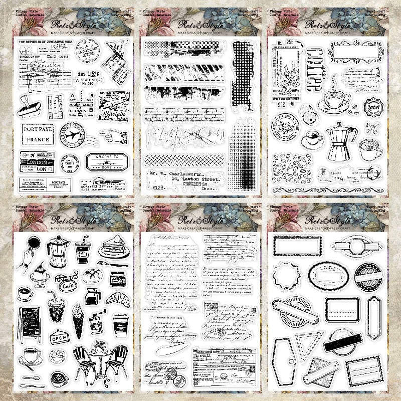 Vintage Background DIY Scrapbook Clear Stamps