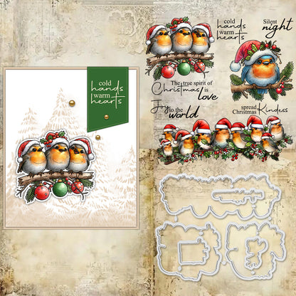 Christmas Birds Dies & Stamps Set