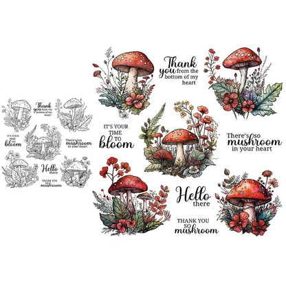 Natural Mushrooms Dies & Stamps Set