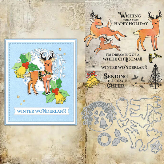 Christmas Deer Dies & Stamps Set