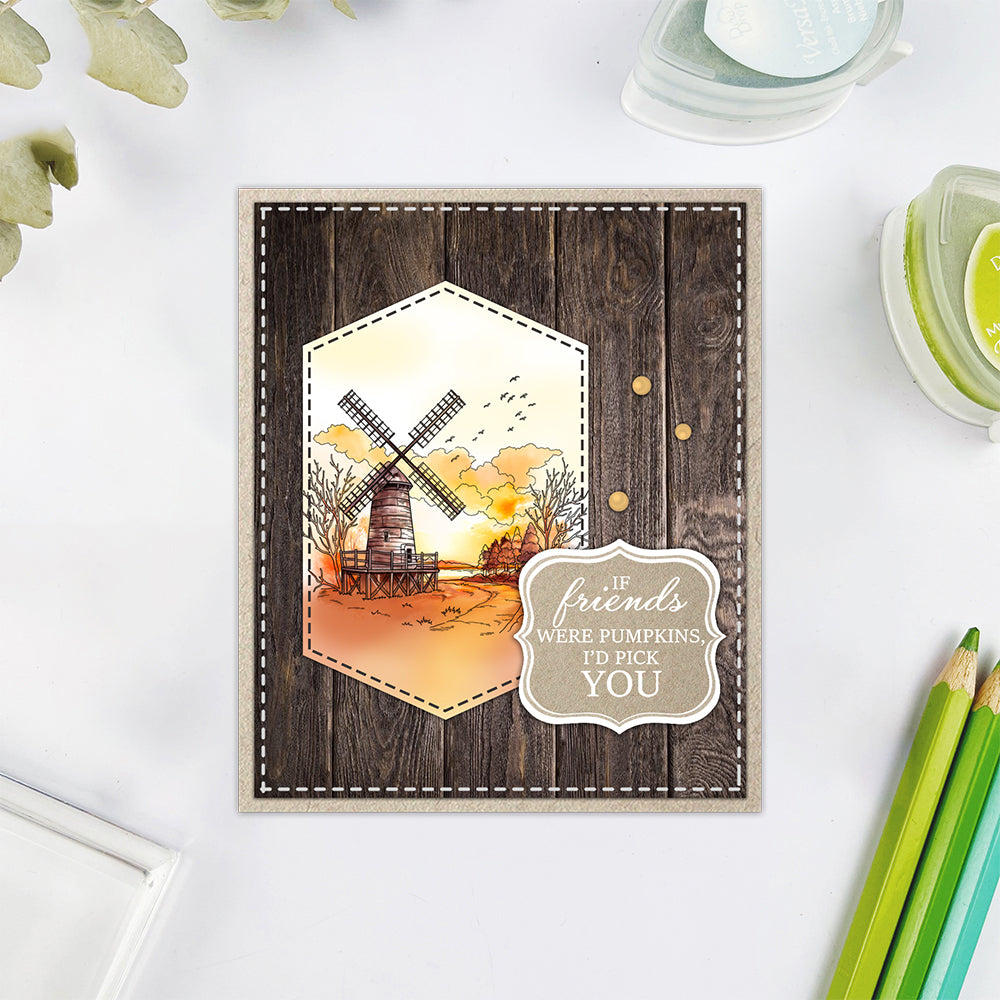 Autumn Pumpkins Windmill Clear Stamps