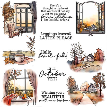 Autumn Leaves Outside The Window Dies & Stamps Set