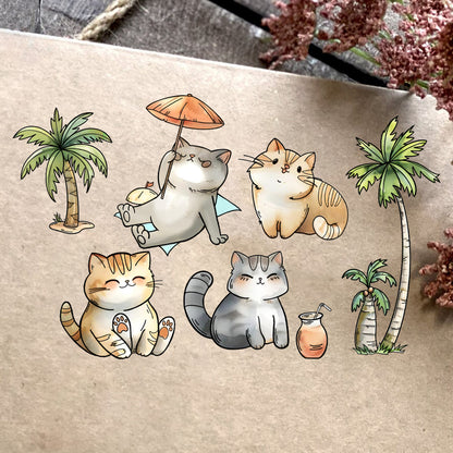 Cute Fat Cat Beach Vacation Dies & Stamps Set