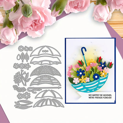 Umbrellas and Flowers Metal Cutting Dies