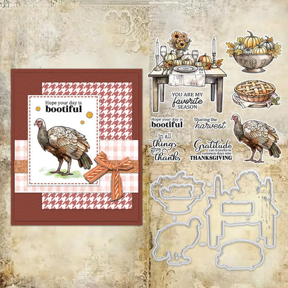 Thanksgiving Theme Dies & Stamps Set