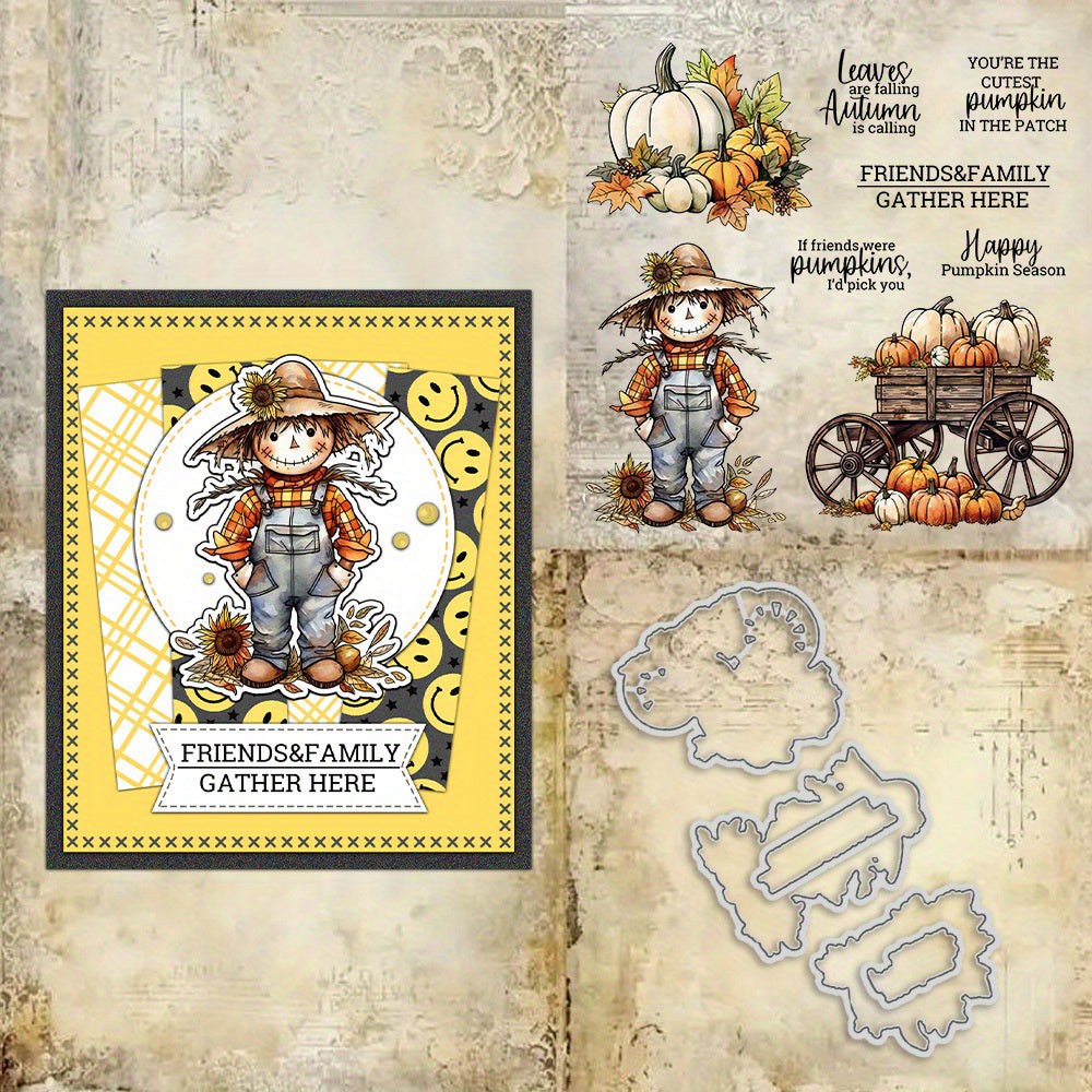 Fall Harvest Pumpkin Scarecrow Dies & Stamps Set