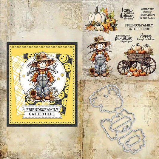 Fall Harvest Pumpkin Scarecrow Dies & Stamps Set