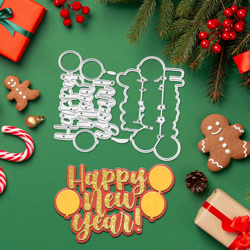 "Happy New Year" Words Cutting Dies