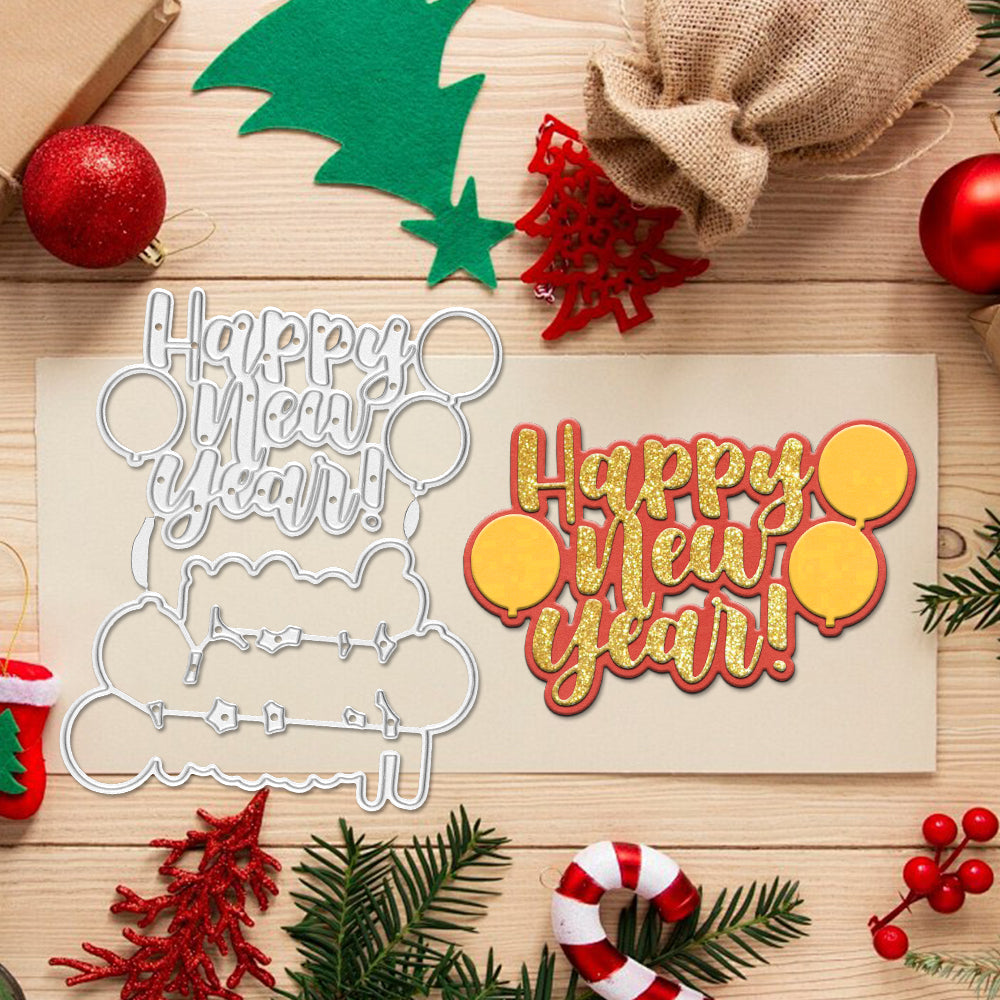 "Happy New Year" Words Cutting Dies