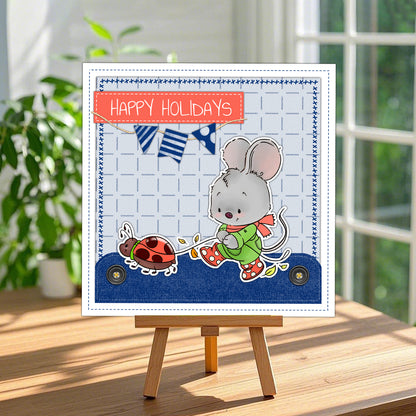 Cartoon Little Mouse Dies & Stamps Set