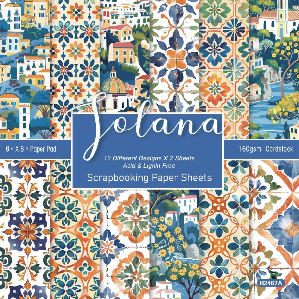 24PCS 6" Solana Scrapbook Paper & Cardstock