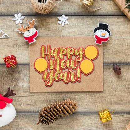 "Happy New Year" Words Cutting Dies