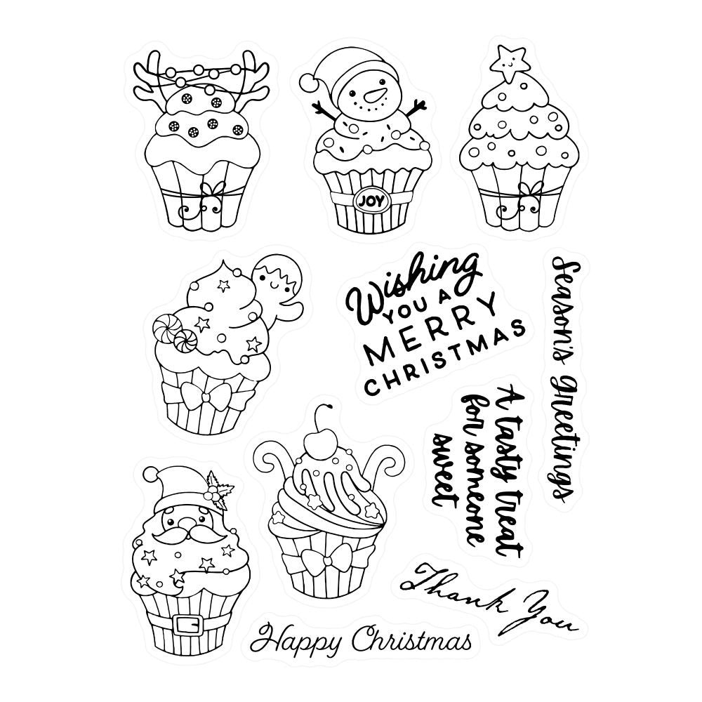 Christmas Cake Dies & Stamps Set