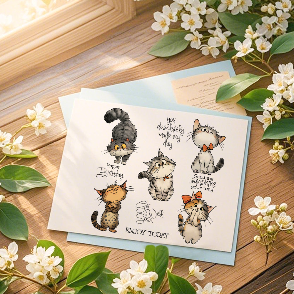 Cute Kitty Cats Dies & Stamps Set