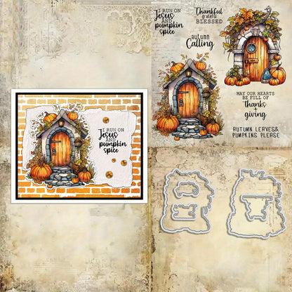 Fall Harvest Pumpkin Door Dies & Stamps Set