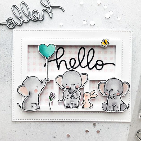 Cute Elephants Dies & Stamps Set