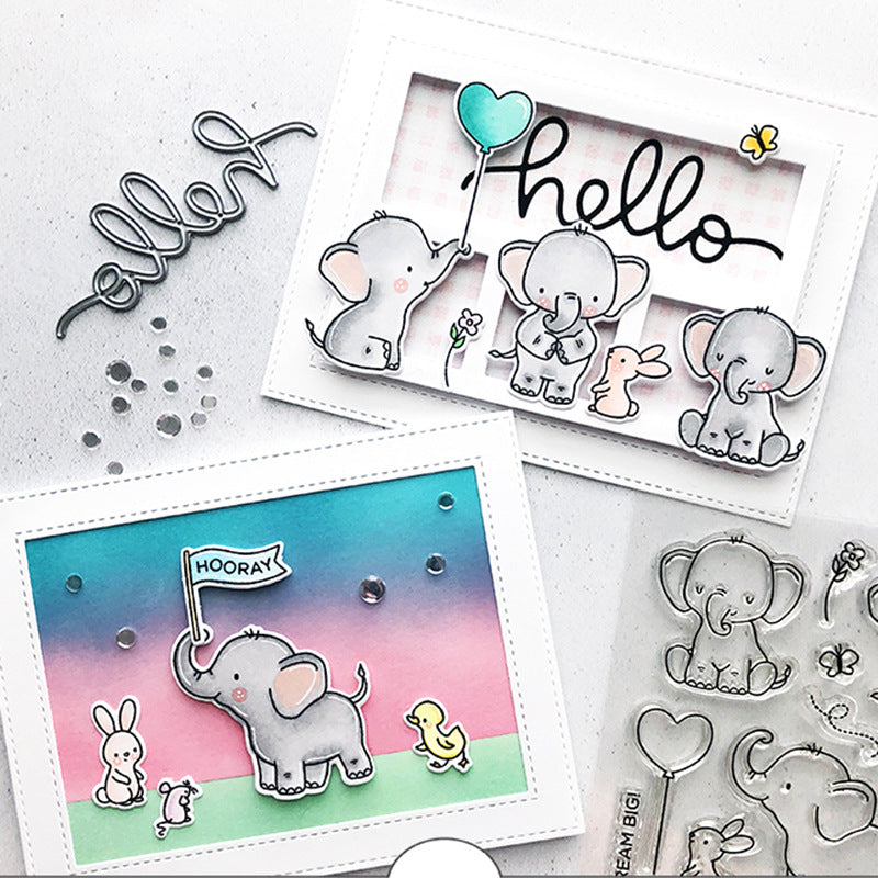 Cute Elephants Dies & Stamps Set