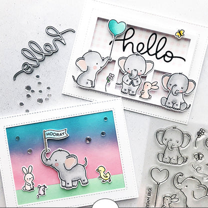 Cute Elephants Dies & Stamps Set