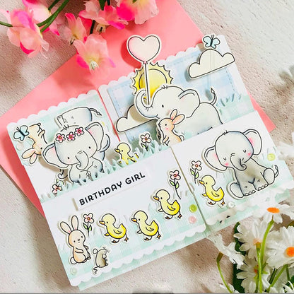 Cute Elephants Dies & Stamps Set