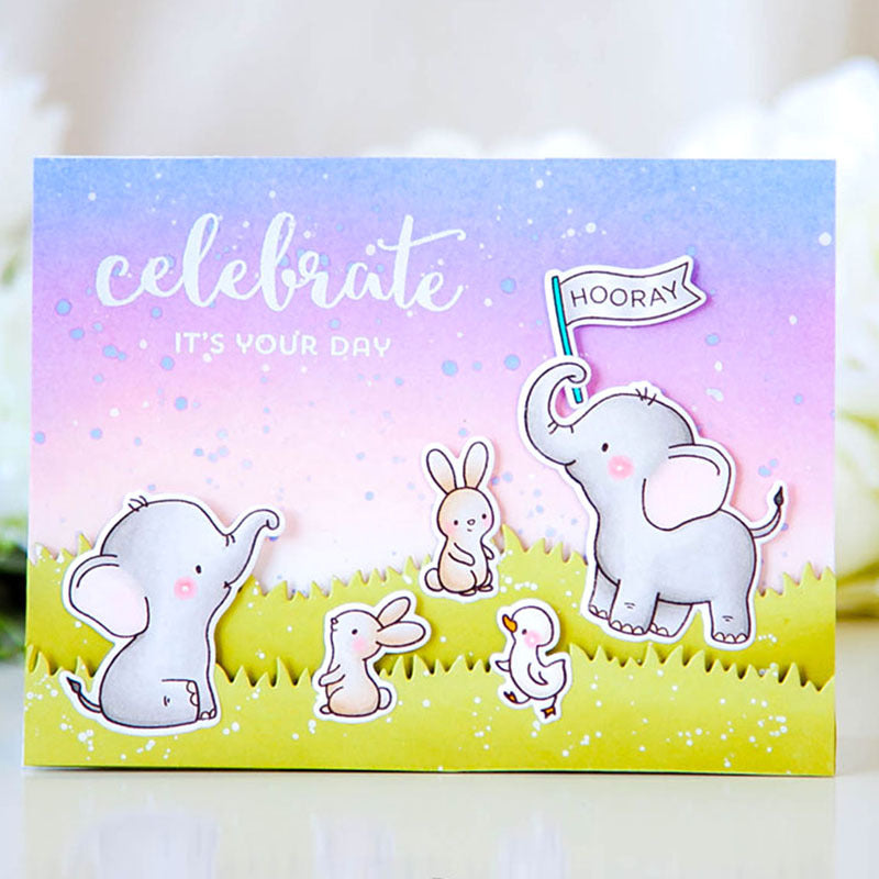 Cute Elephants Dies & Stamps Set