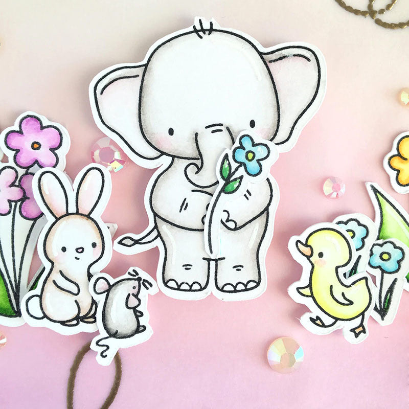 Cute Elephants Dies & Stamps Set