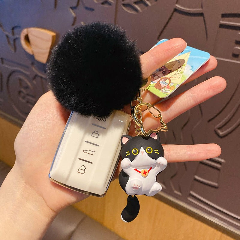 Cute Cat Plush Keychain