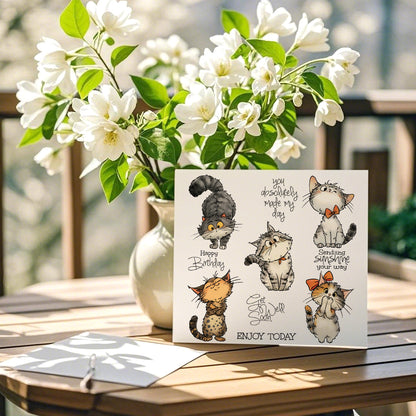 Cute Kitty Cats Dies & Stamps Set