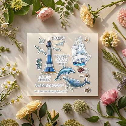 Lighthouse Boat Dolphin Dies & Stamps Set