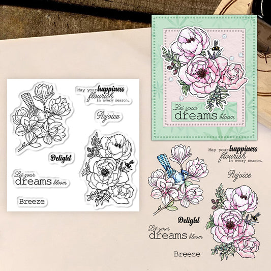 Magnolia Peony Clear Stamps