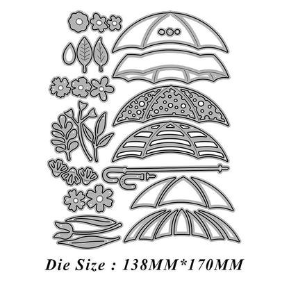 Umbrellas and Flowers Metal Cutting Dies