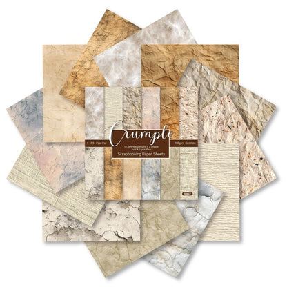 24PCS 6" Crumple Scrapbook Paper & Cardstock
