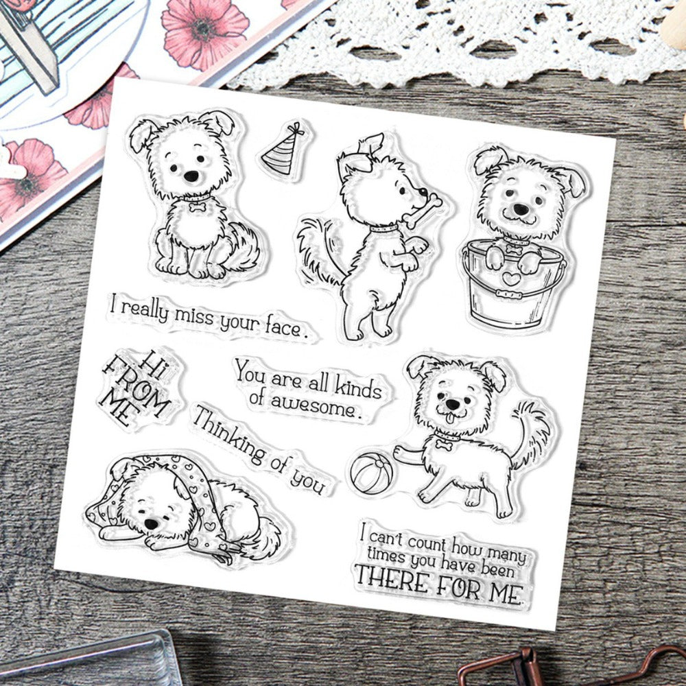 Animal Puppy Dies & Stamps Set
