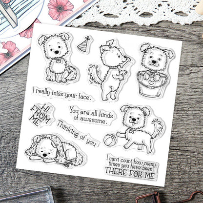 Animal Puppy Dies & Stamps Set