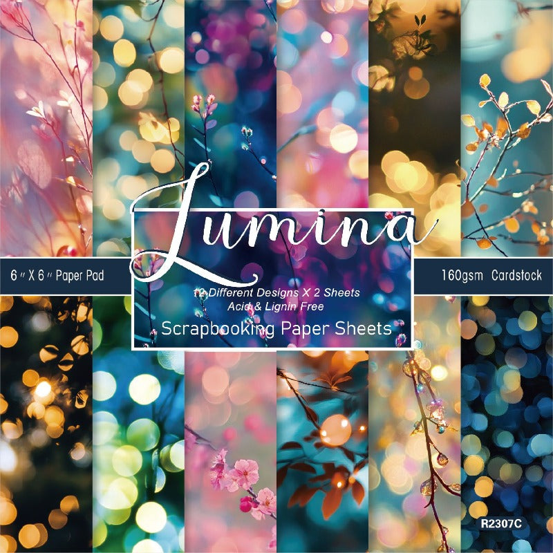 24PCS 6" Lumina Scrapbook Paper & Cardstock