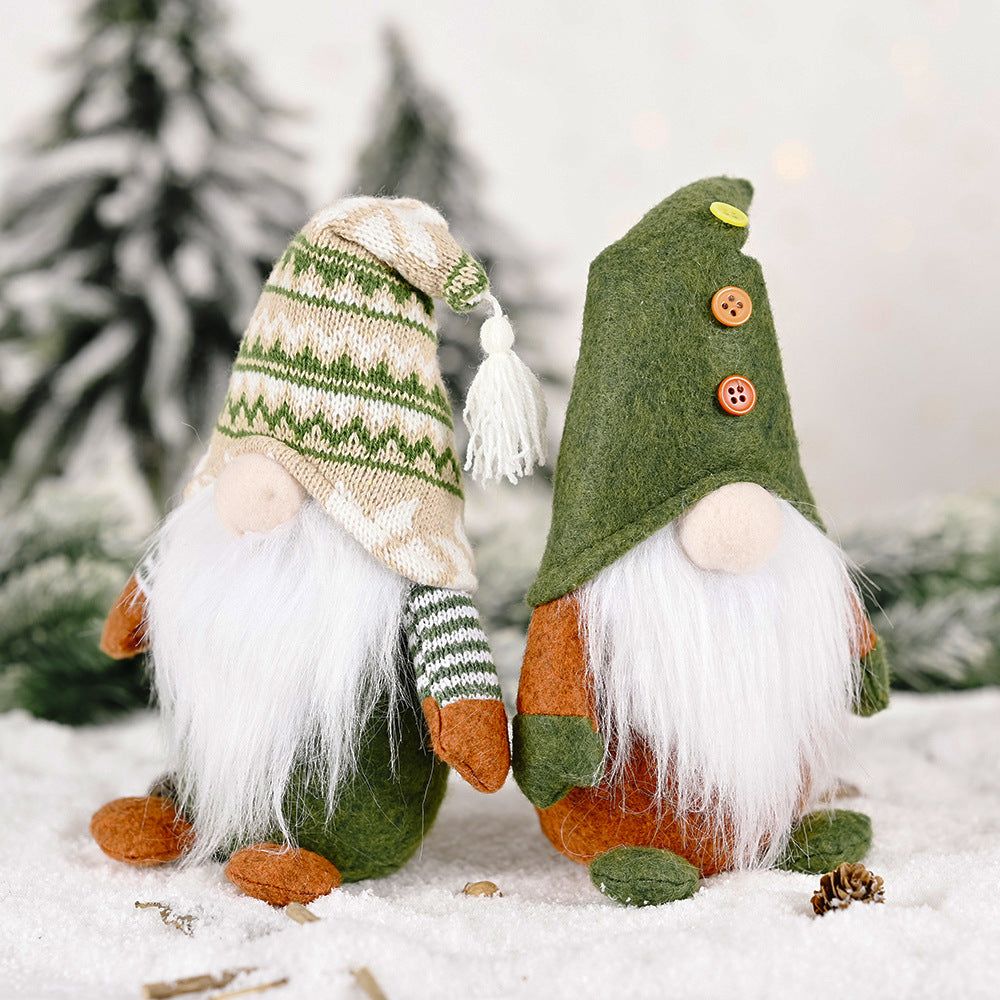 Christmas Gnome Creative Green Plush Doll Decorations