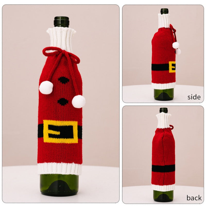 Christmas Knitted Wine Bottle Cover Decorations