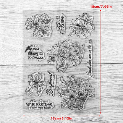 Magnolia Flower Clear Stamps