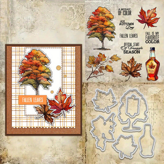 Autumn Maple Leaves Dies & Stamps Set