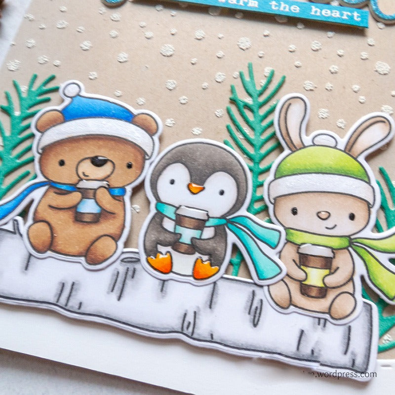 Winter Animal Skiing Dies & Stamps Set