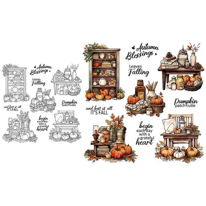 Fall Harvest Pumpkin Cupboard Dies & Stamps Set