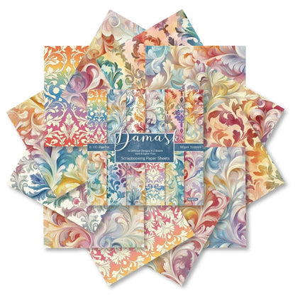 24PCS 6" Damask Scrapbook Paper & Cardstock
