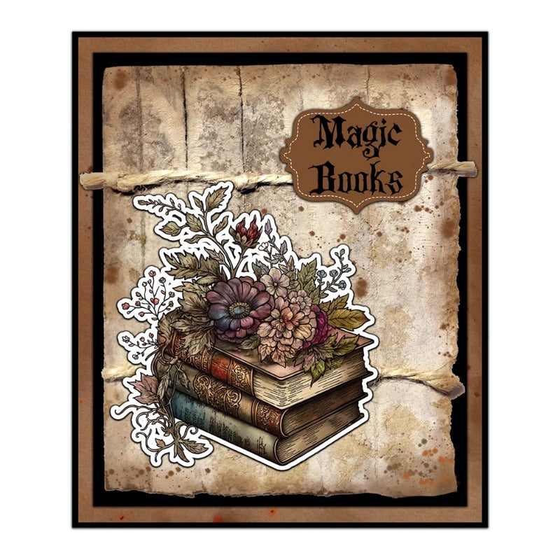 Halloween Magic Book Flowers Dies & Stamps Set