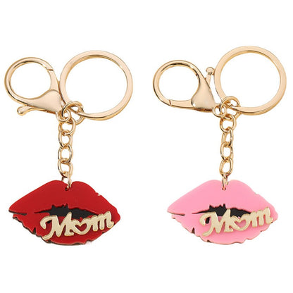 "MOM "Words & Lips Keychain