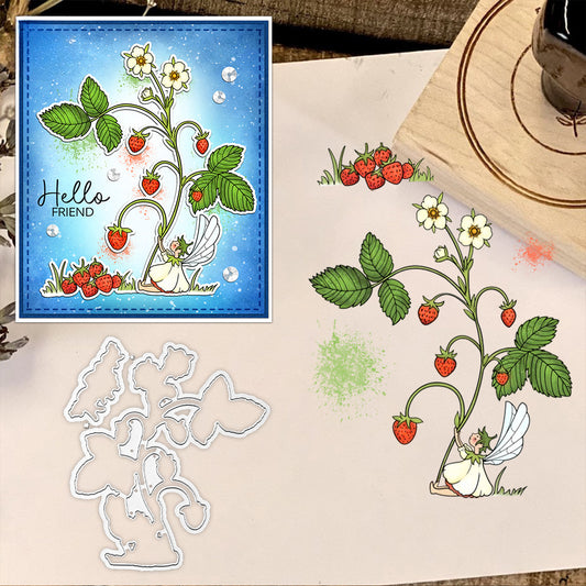 Cute Fairy Strawberry Dies & Stamps Set