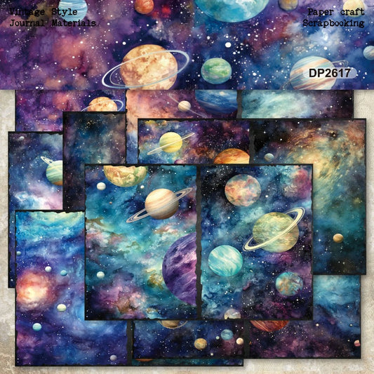 A5 Starry Sky Universe Journal Scrapbook Paper